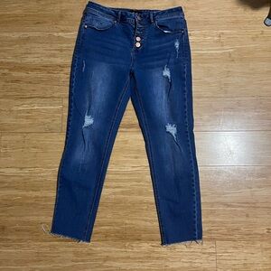 Another Love Skinny Jens Women Size 27 Dark Blue Wash EUC